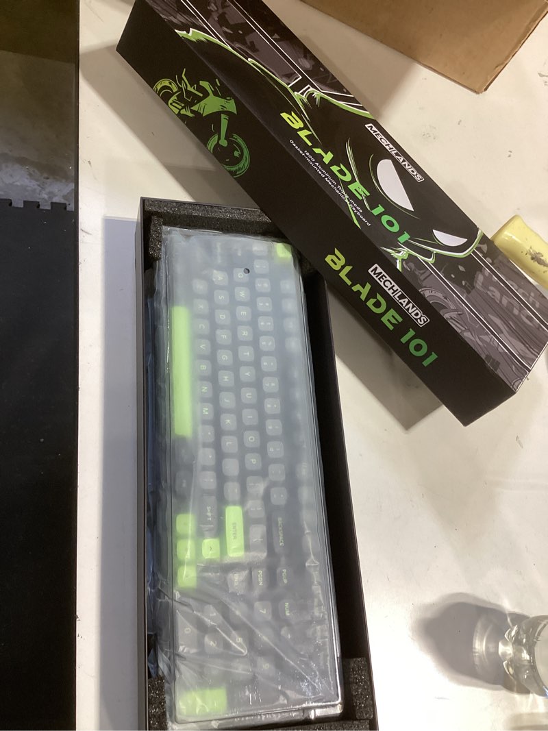 Condition photo showing Good Condition for mechlands blade101 wireless aluminum gaming keyboard, bt5.0/2.4ghz/usb-c hot swappable custom mechanical keyboard with 8000mah battery, gasket structure, rgb backlit, nkro for win/mac (blue)