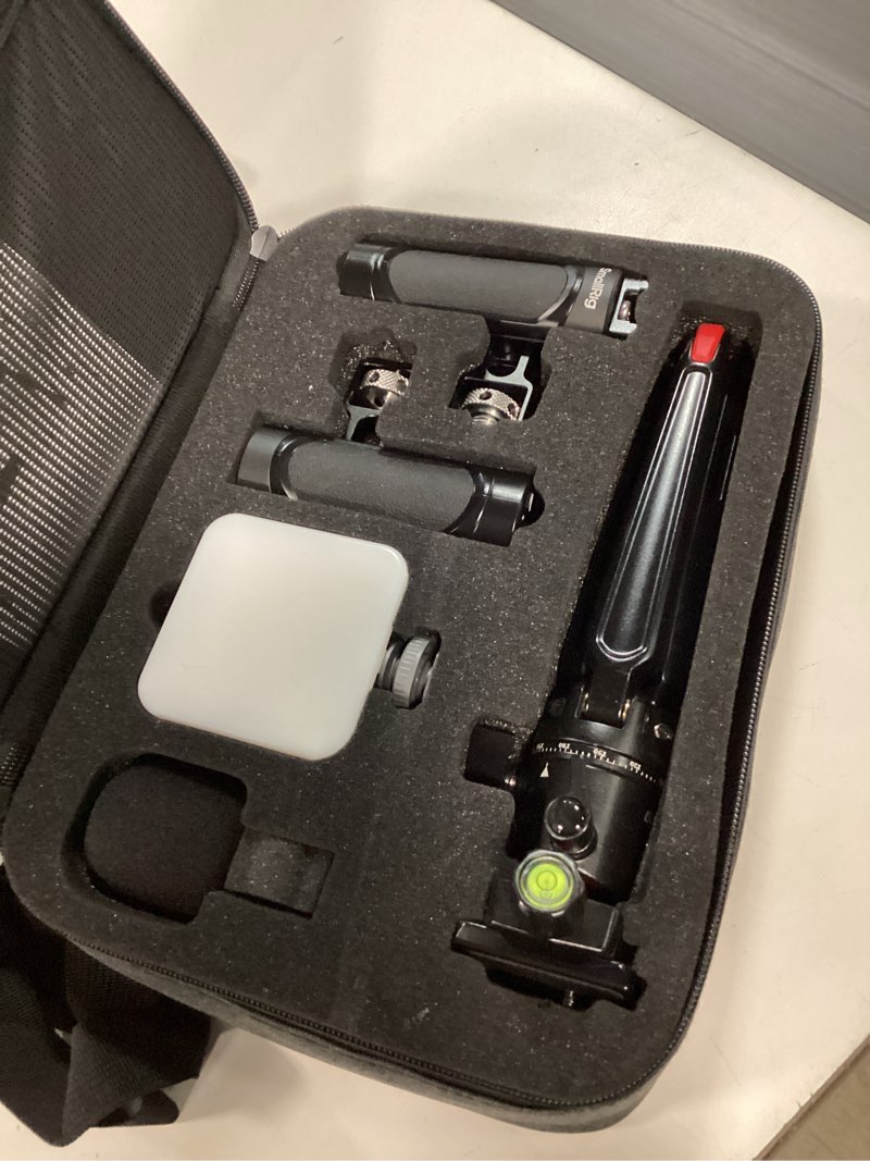 Condition photo showing New/Like New for smallrig universal phone video rig kit for iphone, smartphone and cameras, phone stabilizer rig w/tripod microphone led light side handle power bank holderm, for vlogging & live streaming