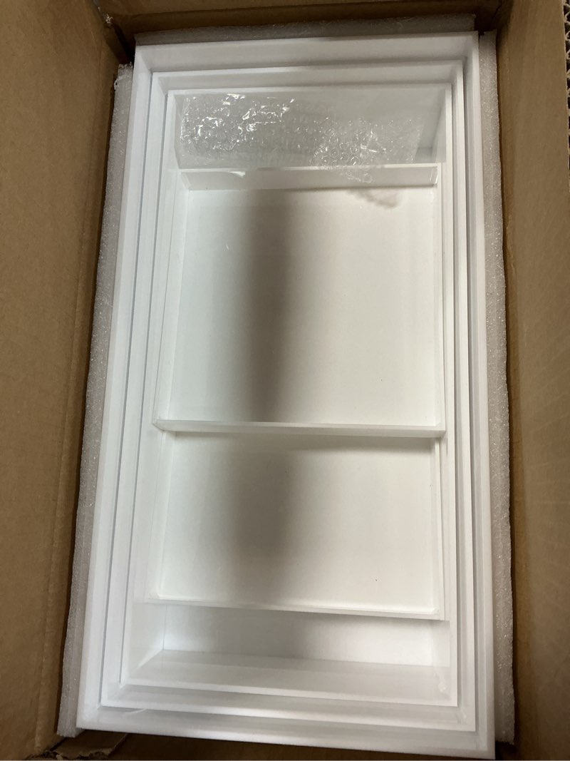 Condition photo showing Good Condition for leinuosen 5 pcs extra large buffet risers set 16 x 8.5 x 5 inch rectangle acrylic display box catering dessert table riser food display decorative stand with hollow bottom for catering(white)