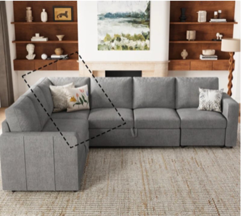 (Incomplete box D  corner only) Rafael Armless Corner Single Seat Module For Modular Sectional Sofa