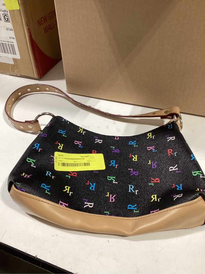 Condition photo showing As Is for small black rr purse