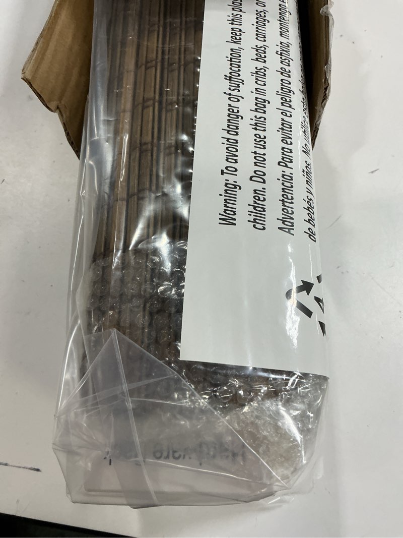 Condition photo showing New/Like New for LazBlinds Cordless Bamboo Roman Shades, Privacy Blinds for Interior Windows, Room Darkening Roll Up Bamboo Blinds for Home & Patio, 36" W x 64" H, Highfield Teak