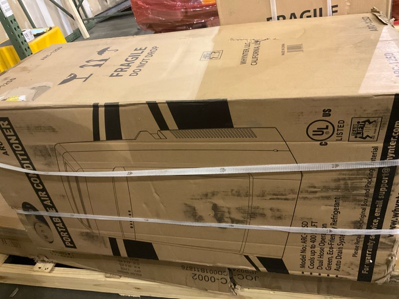 Condition photo showing As Is for Whynter ARC-12SD 12,000 BTU (6,936 BTU SACC) Dual Hose Cooling Portable Air Conditioner, Dehumidifier, and Fan with Storage bag, up to 400 sq ft in White Cooling Only 12,000