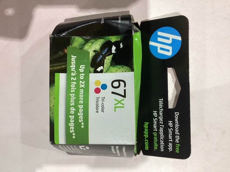 Condition photo showing New/Like New for HP 67XL Tri-Color High-Yield Ink Cartridge Printers | Works with Printer Series: DeskJet 1255, 2700, 4100; Envy 6000, 6400 | Eligible for Instant Ink | 3YM58AN