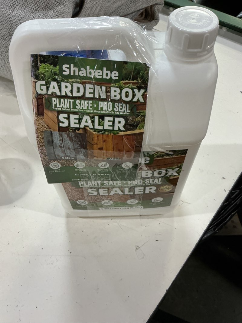 Condition photo showing New/Like New for garden box sealer pro grade 1 gallons – plant-based, non-toxic wood sealer for raised garden beds, planters & pet shelters, water & weather-resistant finish for outdoor wood