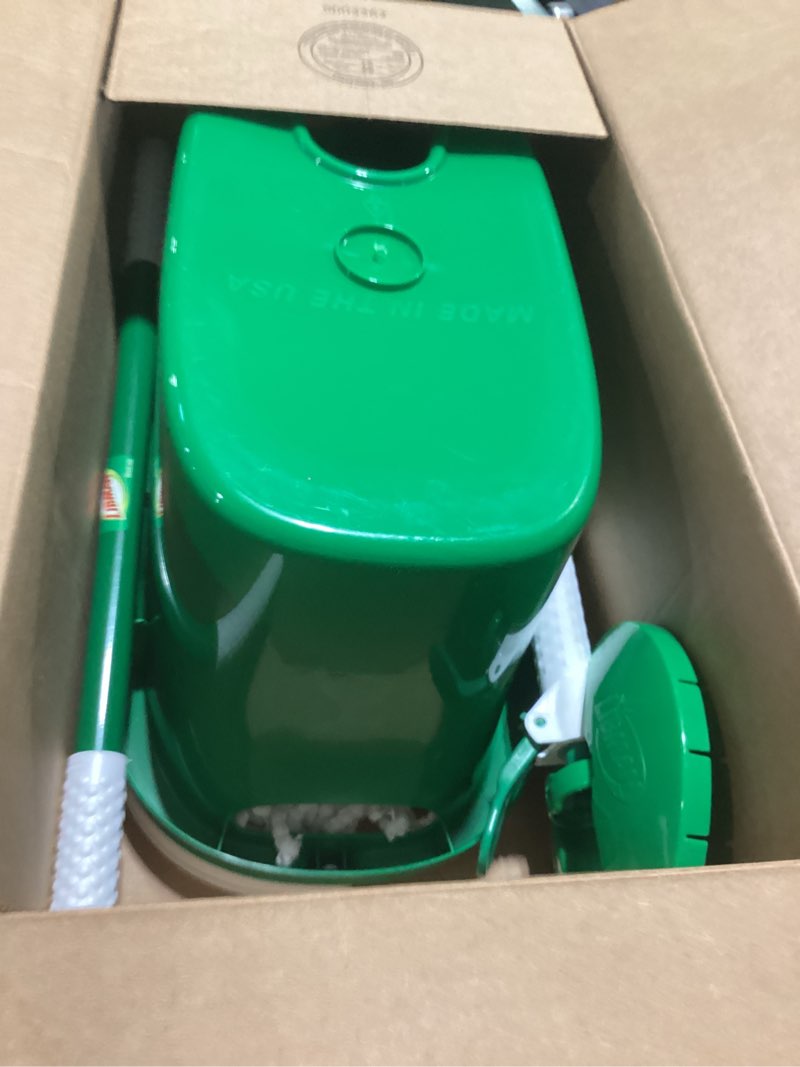 Condition photo showing Good Condition for libman tornado spin mop system with refill heads, microfiber spinning mop and bucket with wringer set for home, floor cleaning of hard-wood, laminate, tile, all surface cleaner spin mop plus 3 refills