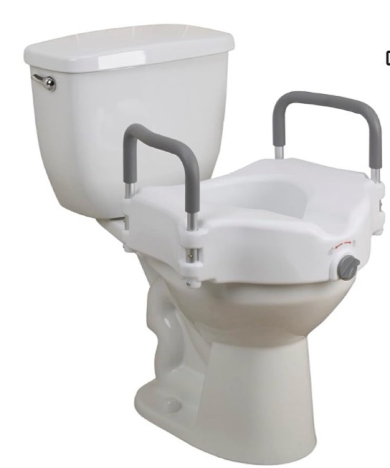 Drive raised toilet seat with removable arms 5” height