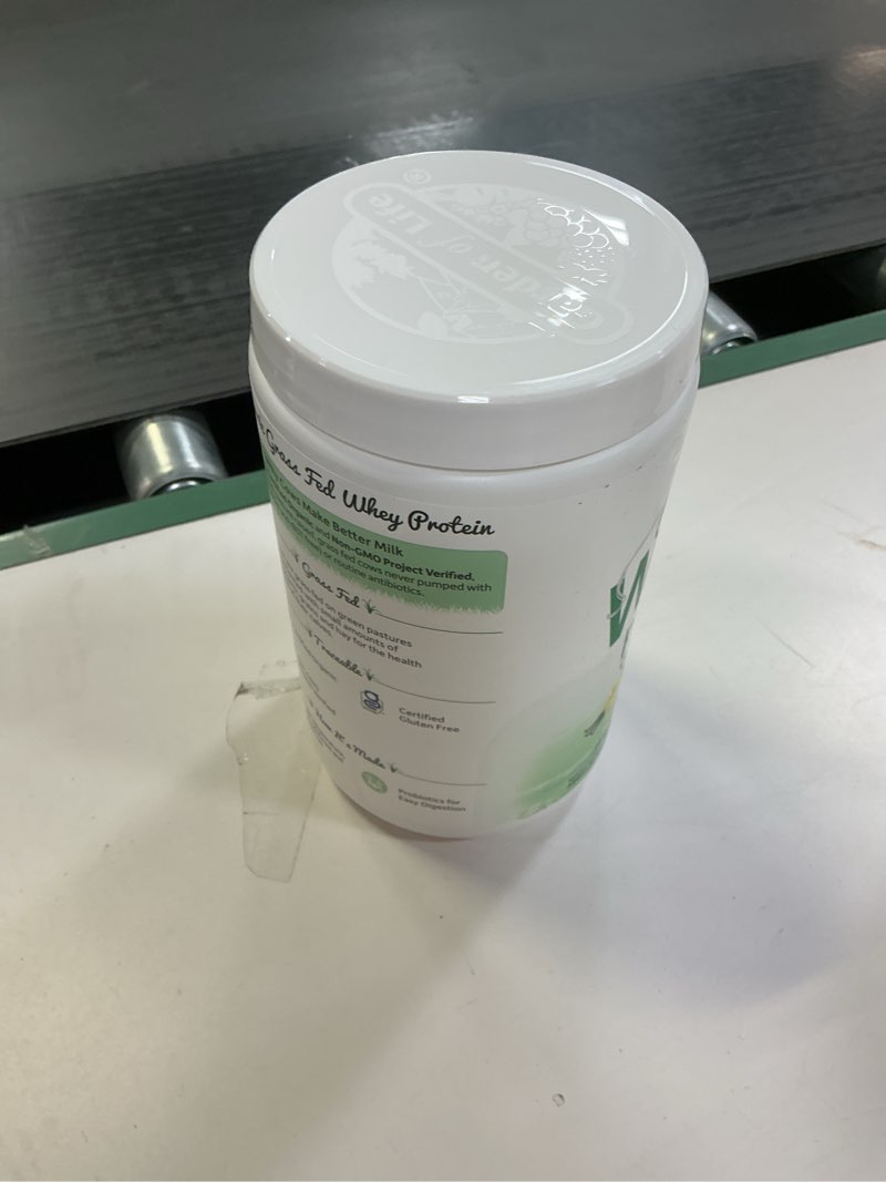 Condition photo showing New/Like New for (Best used by:30/EPR/206) Garden of Life Grass Fed Whey Protein Powder Vanilla - 21g Protein for Women & Men + Probiotics - 12 Servings - Gluten Free, Non GMO, Kosher, Humane, RBST & rBGH Hormone Free