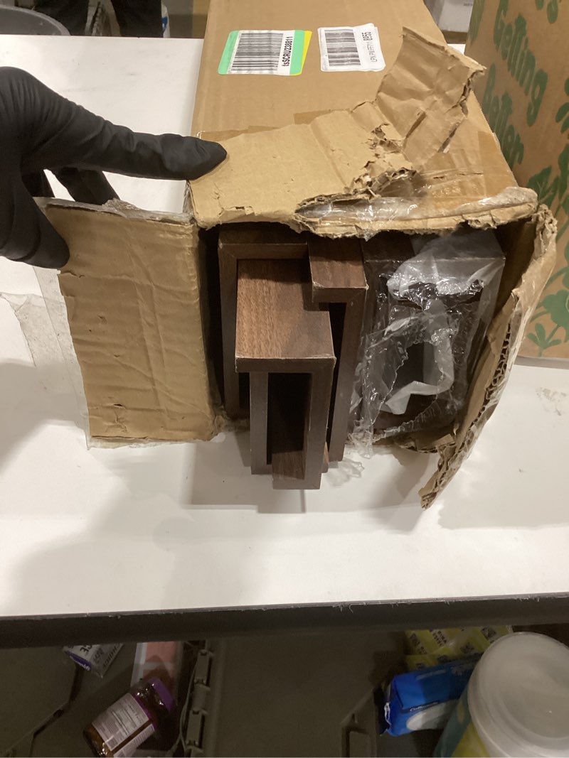 Heimlove 24 inch Picture Ledge Shelf Set of 8,Long Floating Shelves for Wall,Walnut Picture Shelf wi