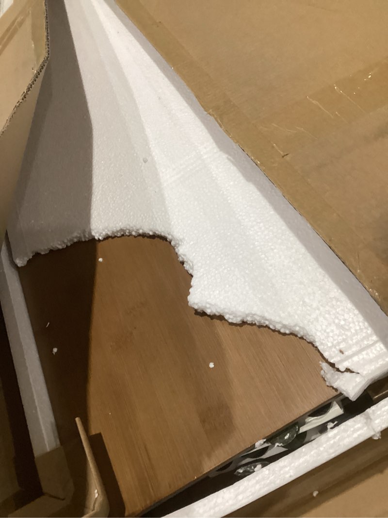 Condition photo showing As Is for wire shelf covers, bamboo wire rack covers for pantry, closet (4pcs, 32" w x 16" d) 32"w x 16"d 4