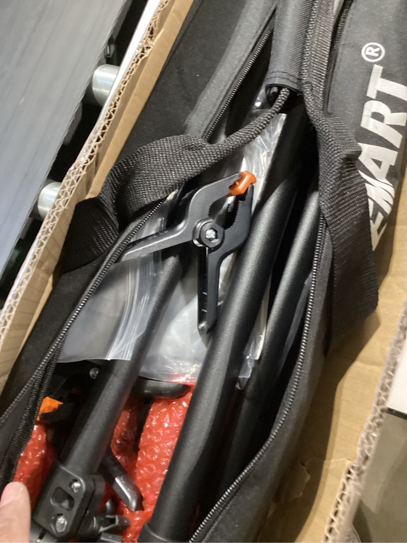 Condition photo showing Good Condition for emart backdrop stand, 6.5x10 ft adjustable photo background pipe and drape photography kit with heavy duty metal flat base for parties, wedding, video studio, birthday - black 6.5x10ft black