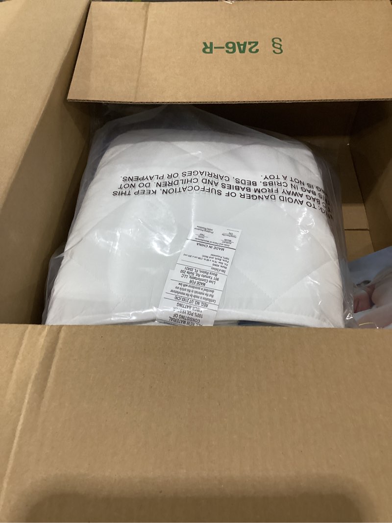 Condition photo showing Good Condition for SERTA Power Clean Triple Action Quilted Soft Waterproof Mattress Pad Protector, Moisture Wicking Protection with 15" Deep Pocket, King, White White King