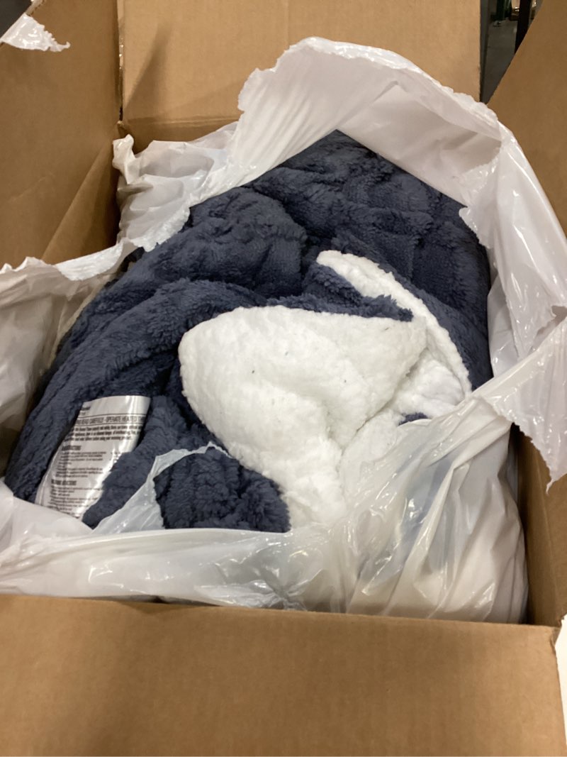 Condition photo showing As Is for heated electric blanket queen size-84"x90" heating blanket with 10 heating levels & 5 time settings over-heat protection,winter warmer for adults with etl certification?grey? grey queen 84" x 90"