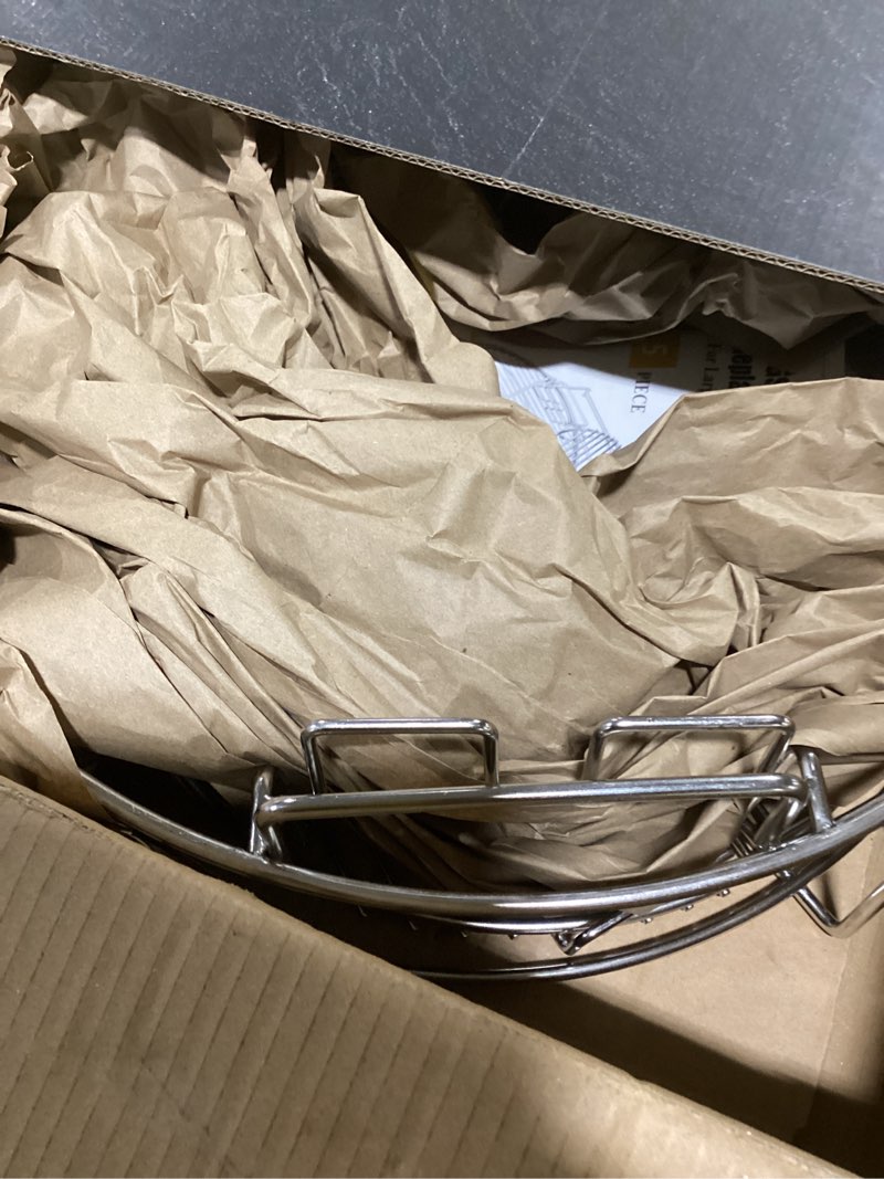 Condition photo showing As Is for expander rack kit with drip pan for big green egg large, green egg accessories replacement parts, eggspander rack for bge 5 piece kit conveggtor basket with removable cooking system