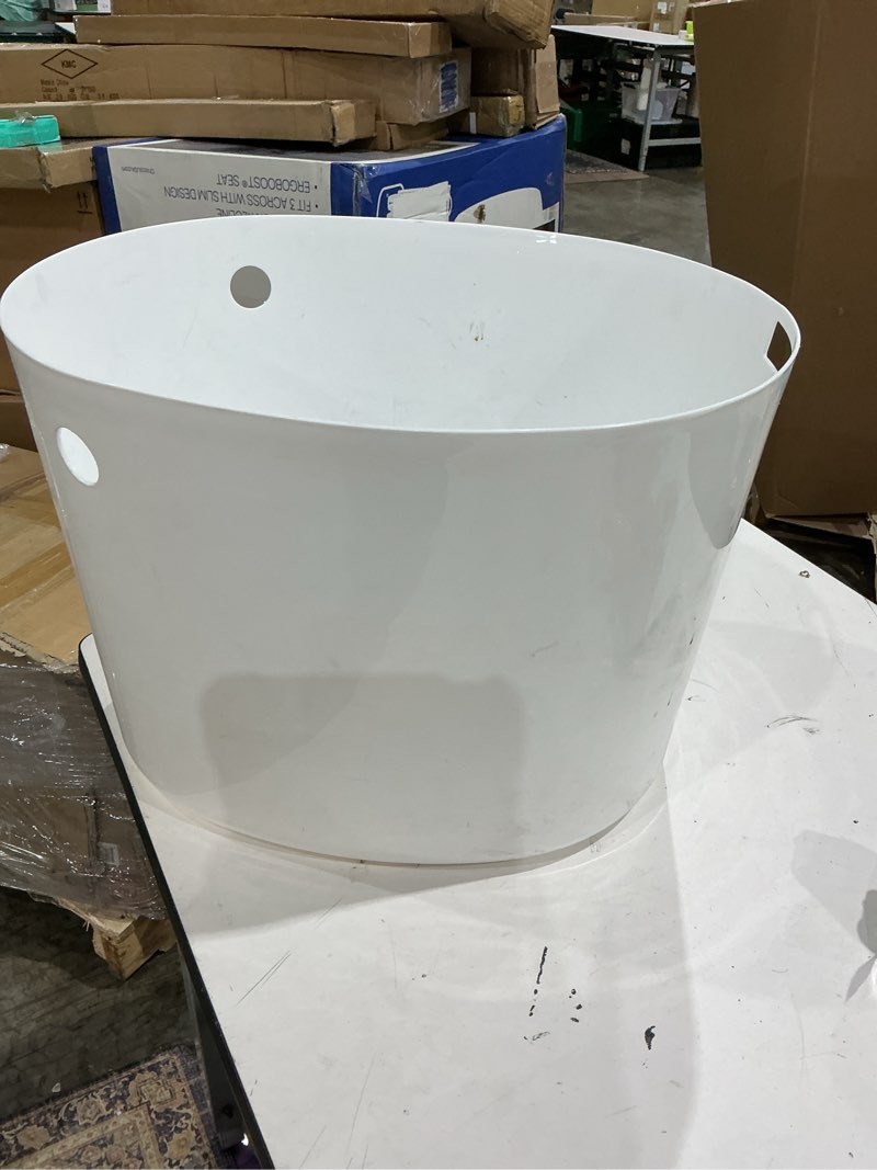 Condition photo showing As Is for iris ohyama, cat litter tray with grooved lid/top cover, no odor and litter spill, large entrance, scoop included, for cat - cat litter box jump-in punt-530 - white