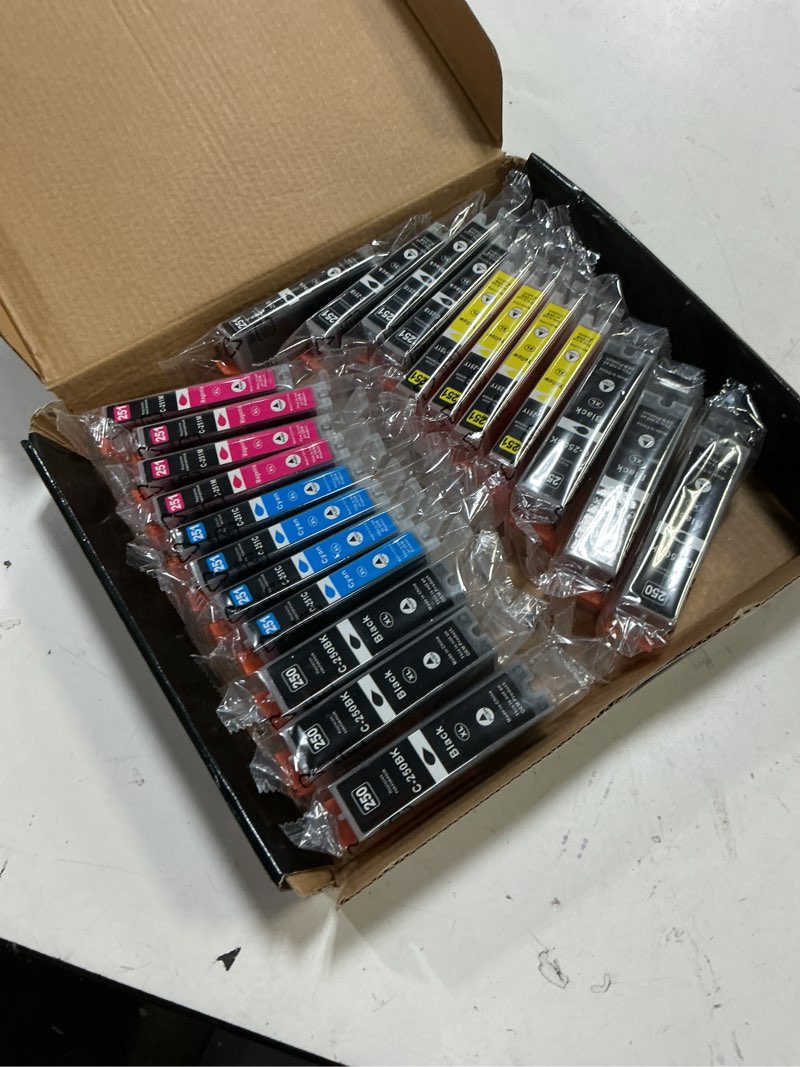 Condition photo showing New/Like New for arthur imaging compatible ink cartridge replacement for canon pgi-250xl cli-251xl for use with pixma mx922 mg5520 (6 large black, 4 small black, 4 cyan, 4 yellow, 4 magenta, 22-pack)