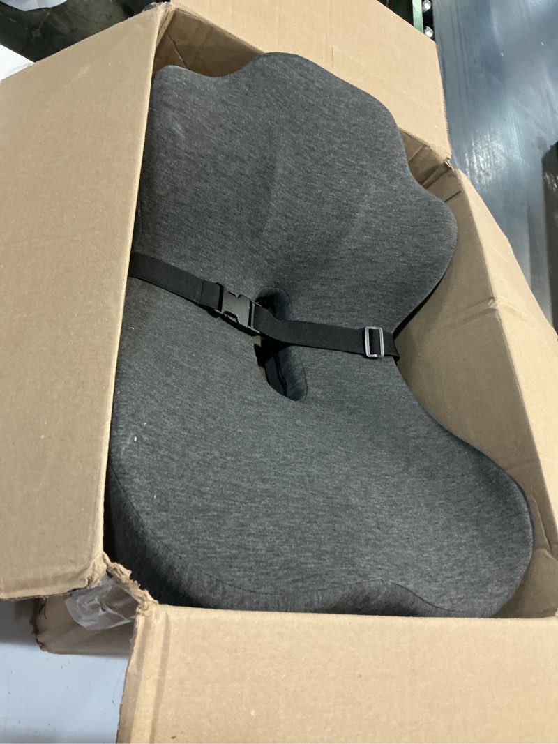 Condition photo showing Good Condition for seat cushion, memory foam truck seat cushion, l-shaped ergonomic design chair cushion with lumbar support for back pressure relief, for long sitting office worker