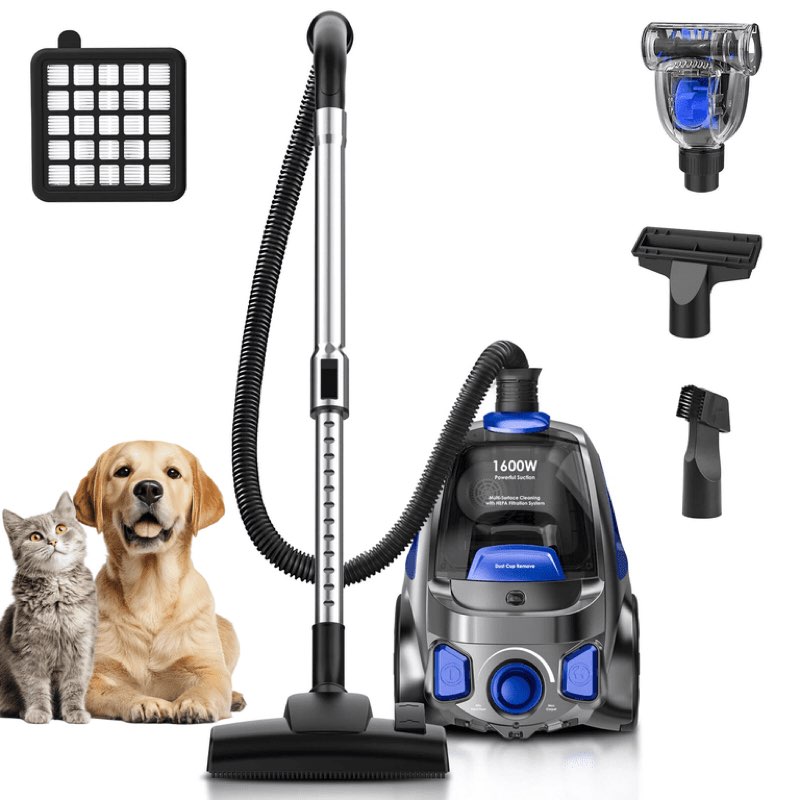 Canister Vacuum Cleaner, 1600W Bagless Vacuum Cleaner