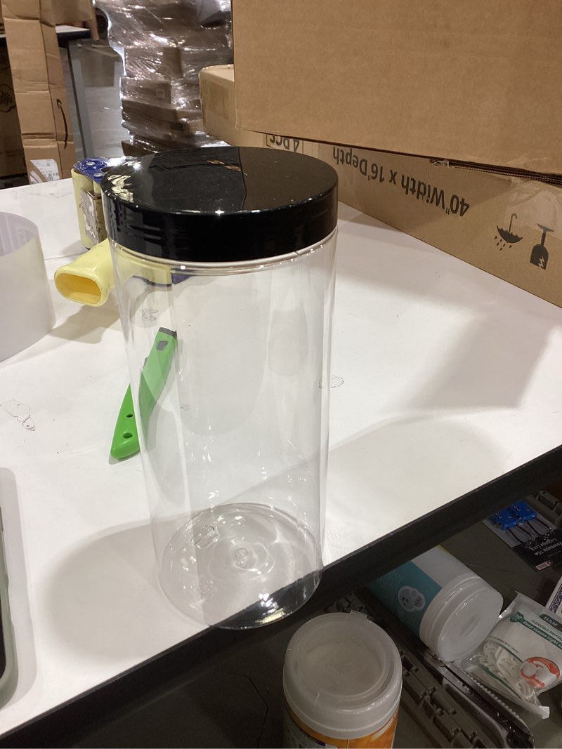 Condition photo showing Good Condition for plastic jars with lids,obkjj 20 pcs 32 oz large capacity clear storage containers with leakproof lids reusable empty storage container for dry food spice candy cookie household and kitchen organizing