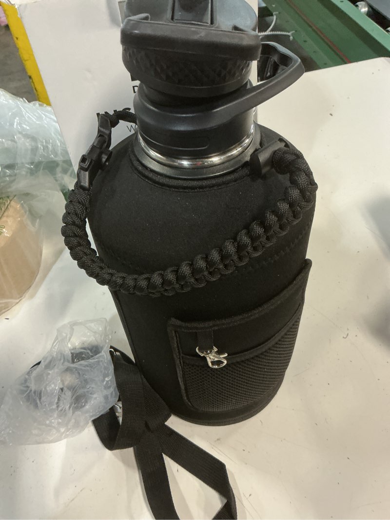 Condition photo showing Good Condition for dysanky 1 gallon water bottle insulated | thickened stainless steel vacuum metal water jug | portable sports large for gym and hiking with straw, carrier bag, handle strap | bpa-free 128 oz advanced black 128 ounces
