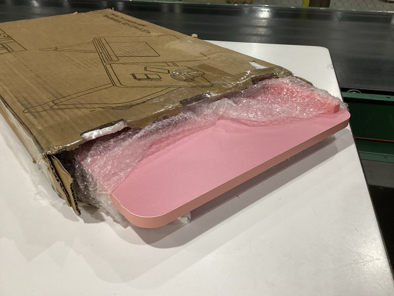 Condition photo showing As Is for CHIPPED ON CORNER Laptop Desk for Bed Couch, Portable Lap Desk for Laptops, Bed Table for Laptops, Foldable Laptop Stand for Beds, Bed Desk for Writing (Candy Pink)