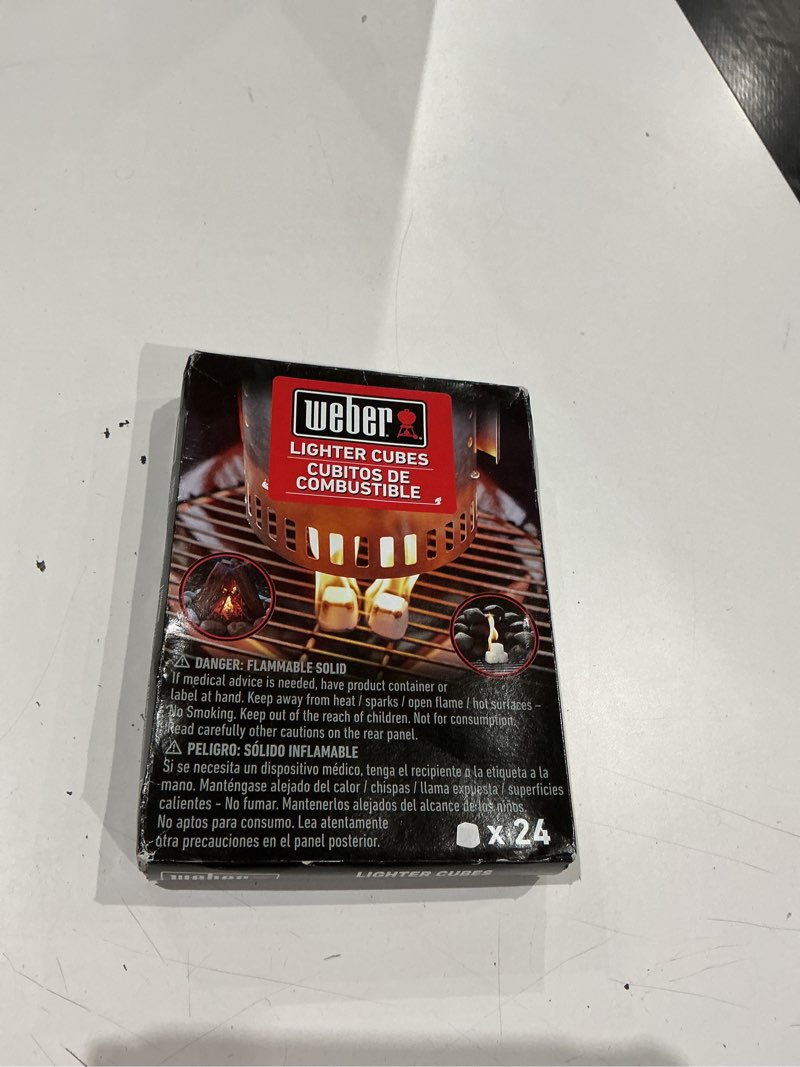 Condition photo showing New/Like New for weber lighter cubes, white, 24 count(pack of 4)