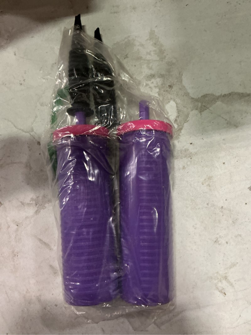 Condition photo showing As Is for 2pk balloon pump handheld two-way dual action balloon inflator pumping for foil latex twisting balloon purple pump 1 unit