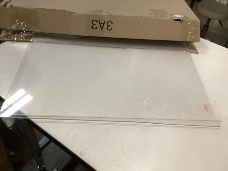 Condition photo showing As Is for Roowest 2 Pcs 18 x 24 Inch, 3/16 Inch Thick Clear Acrylic Sheet Plastic Sheet Cut to Size Acrylic Board Panel for Craft Engraving Display 2 18 x 24 Inch, 3/16 Inch