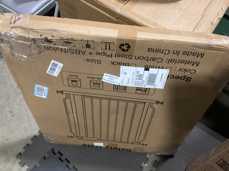 Condition photo showing Good Condition for allaibb extra wide pressure mounted baby gate walk through child kids safety toddler tension white long large pet dog gates with extension for doorways kitchen (76.38"-81.10"/194-206cm) white 76.38-81.10"/194-206cm