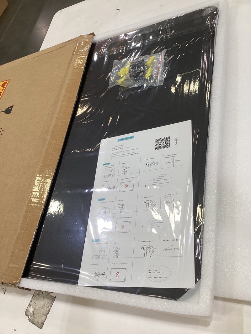 Condition photo showing New/Like New for magnetic board for wall 23.6" x 15.7" : black metal display board for travel souvenir magnets & art collections | heavy-duty metal panel for hobbyists with screw mount hardware black 23.6" x 15.7"
