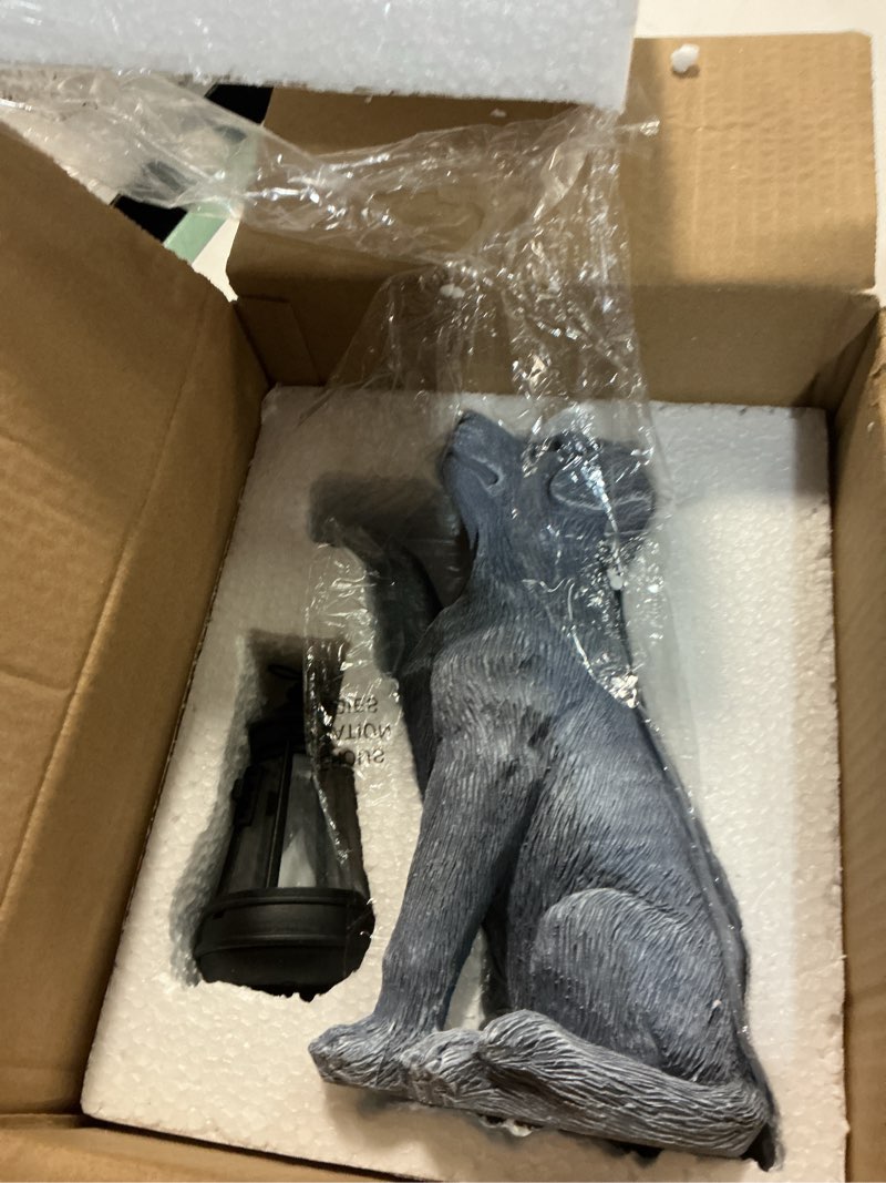 Condition photo showing Good Condition for yody garden statues outdoor garden decor: dog statue with solar lantern for yard art lawn ornaments porch patio balcony home house - birthday gifts for grandma mom women