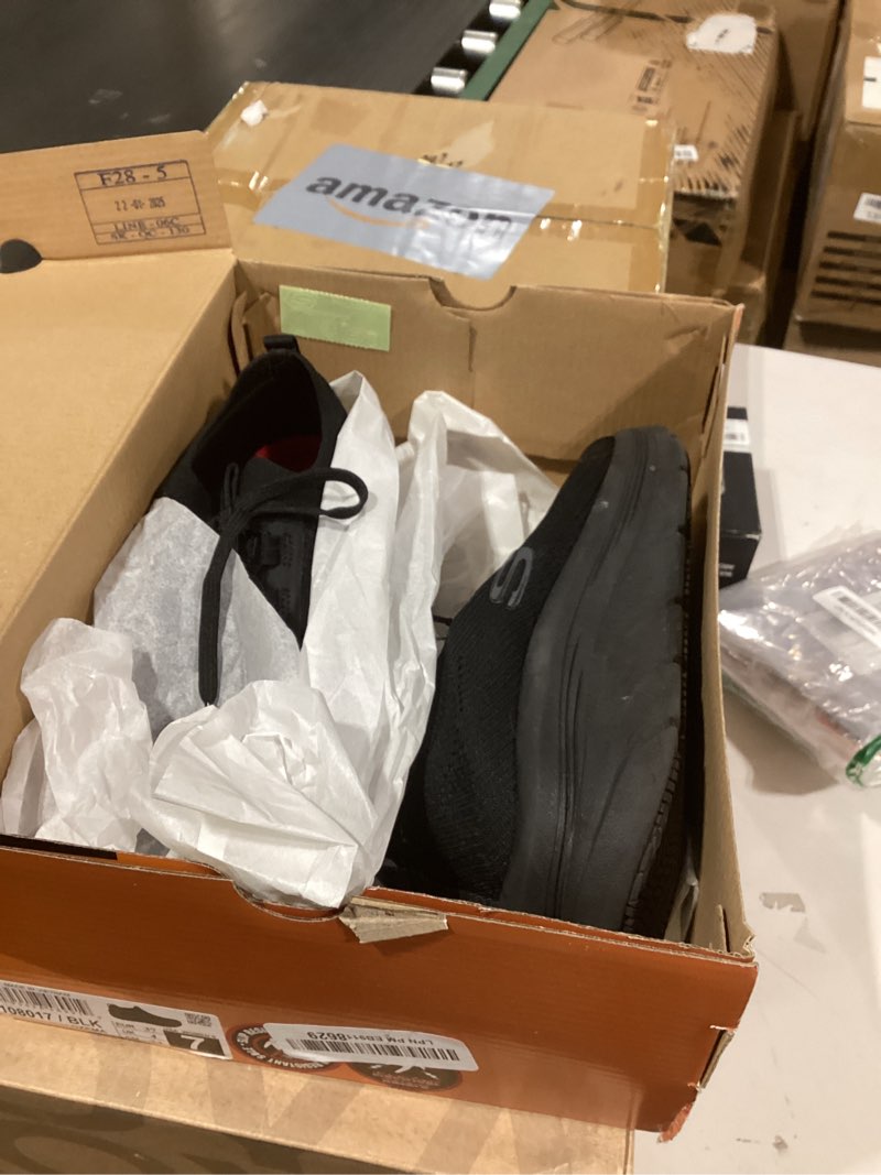 Condition photo showing As Is for Skechers Women's Work Relaxed Fit: D'lux Walker Sr - Ozema Slip-on Sneakers 7 Black