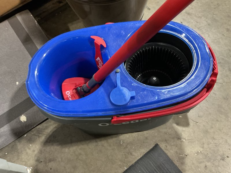 Condition photo showing Good Condition for o-cedar rinseclean spin mop with bucket