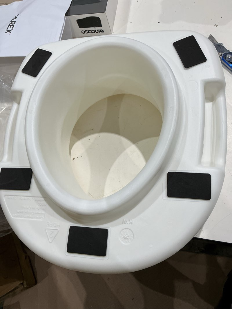 Condition photo showing Good Condition for carex raised toilet seat riser, adds 5.5" of height, 300 lb weight capacity, slip-resistant, white