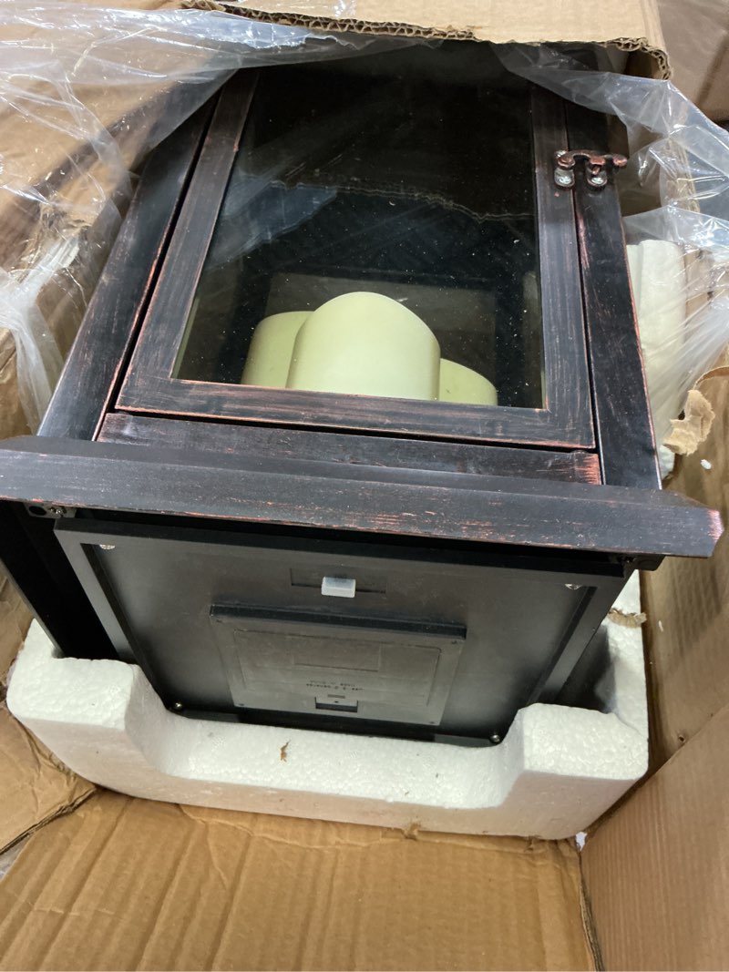 Condition photo showing Good Condition for 1pack decorative lantern 24.80" h with dancing flame led timer candle,on/off/timer led candle with 6hours,hanging lantern for outdoor garden/indoor use. square-giant 24.80"h