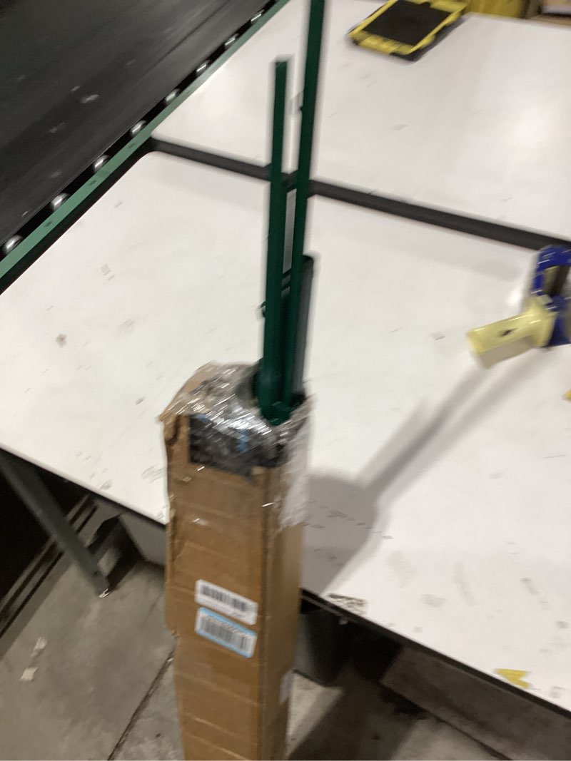 Condition photo showing As Is for thealyn 7ft fence posts, pack of 10 - sturdy metal u-posts & step-in stakes, no digging poles for garden wire fencing and yard signs (requires assembly) 7 feet (requires assembly)