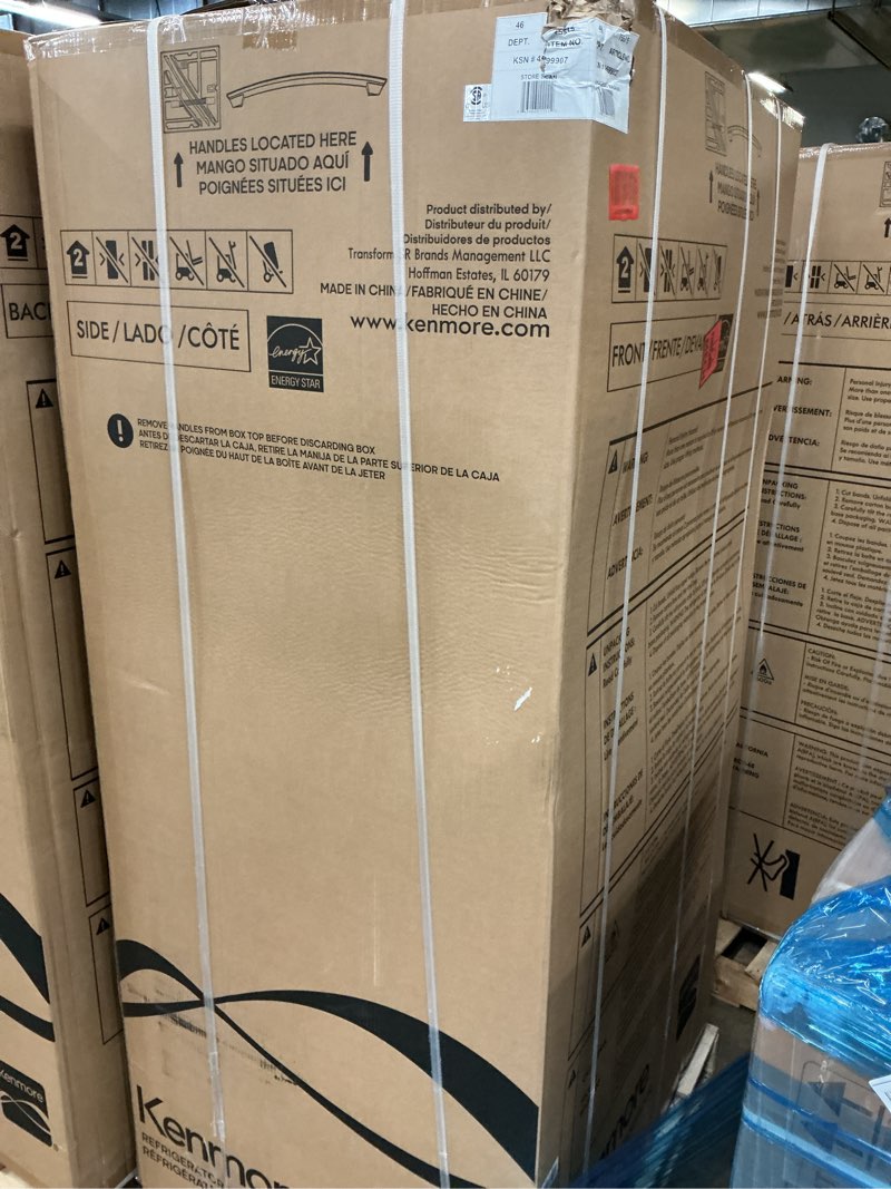 Condition photo showing New/Like New for Kenmore 36" French Door Refrigerator with Freezer - Accela Chill, Adjustable Shelving, Humidity Cont