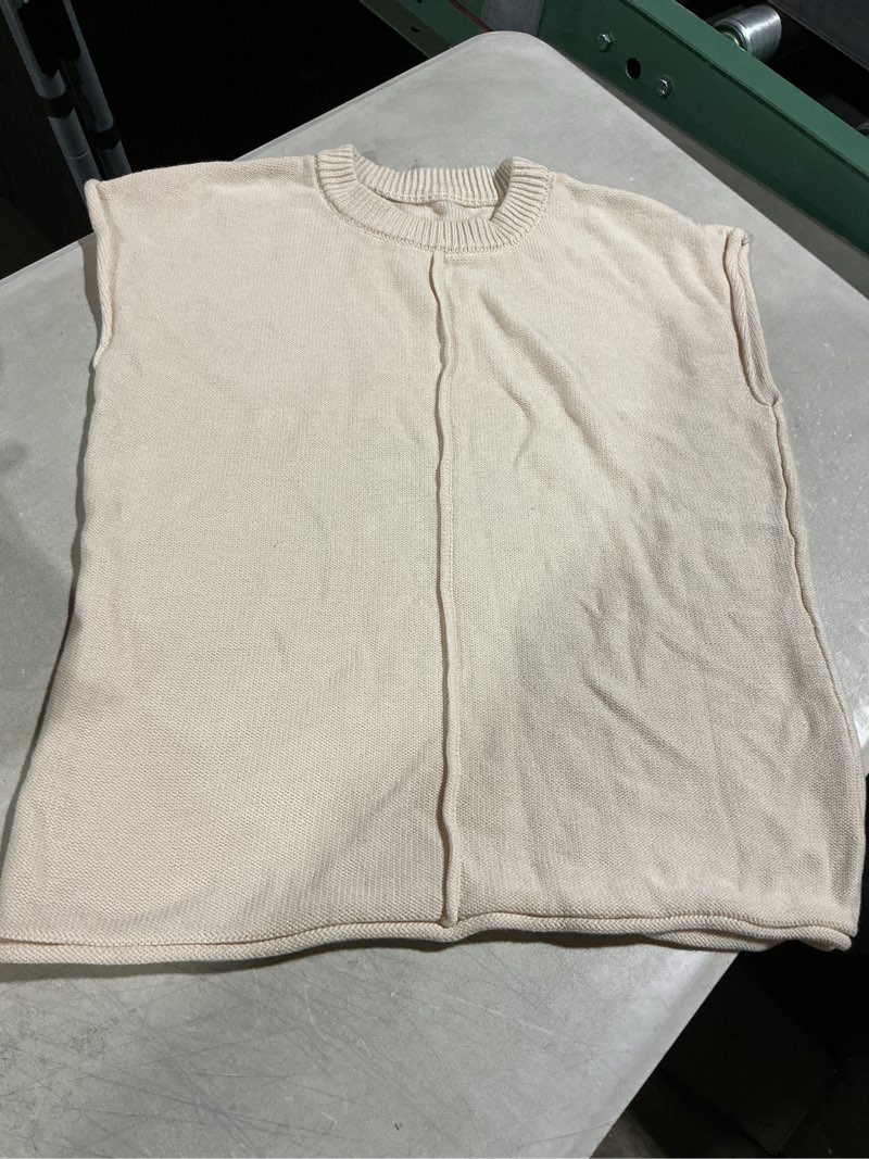Condition photo showing Good Condition for ivory cream cap sleeve sweater size m