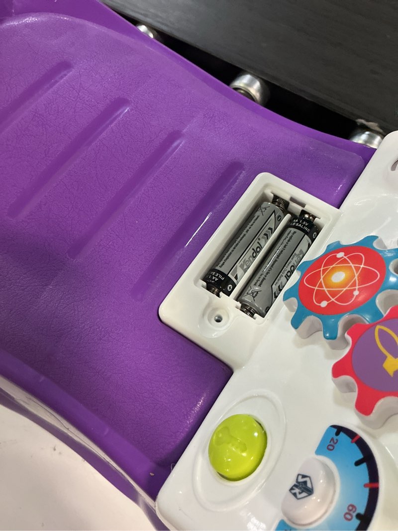 Condition photo showing As Is for kiddieland my first buzz ride-on toddler toy with music, flashing lights, interactive dashboard, foot-to-floor design, sturdy construction, ages 2+