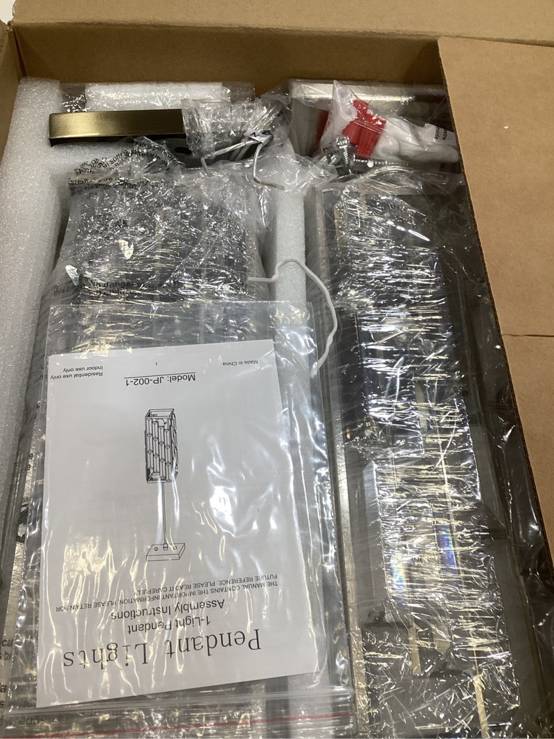 Condition photo showing Good Condition for Brushed Nickel Pendant Lighting Modern Pendant Light, Mini Crystal Chandeliers, Adjustable Pendant Light Fixture for Kitchen Island Dinning Room Bedroom (3 Pack) Nickel 3-Pack