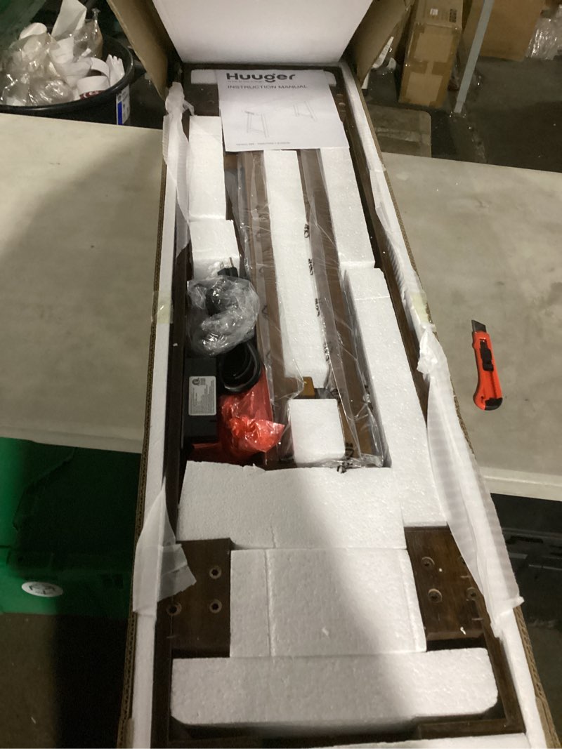 Condition photo showing Good Condition for huuger entryway console table with charging station, usb-c port, 47.2 inch sofa table with metal legs, entry hallway table with thicker desktop, modern behind couch table, rustic brown 12.5"d×47.2"w×31.5"h rustic brown