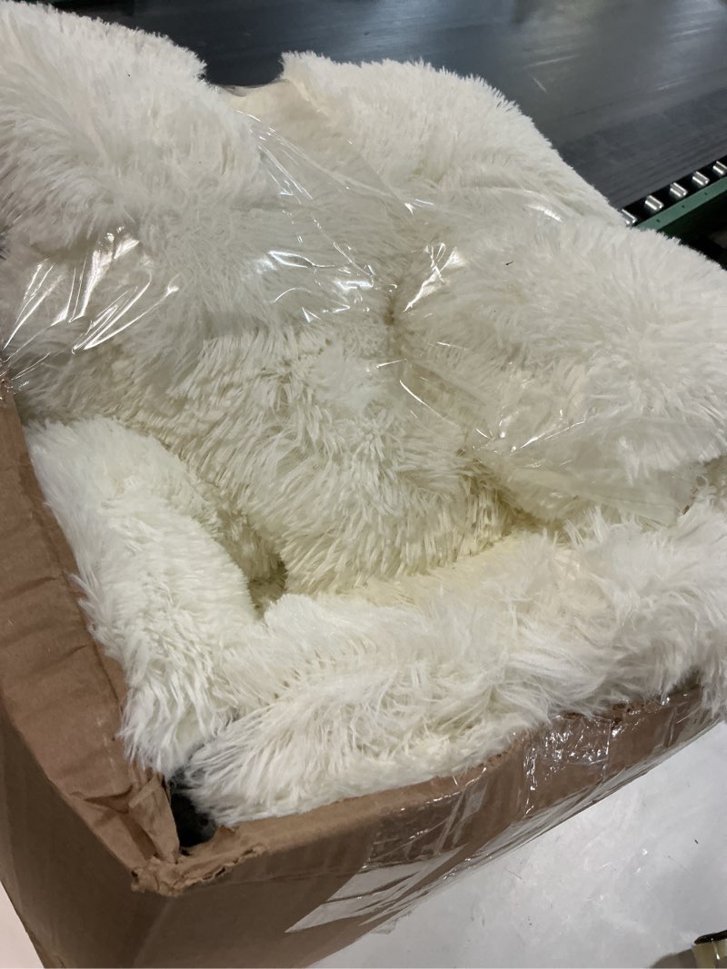 Condition photo showing As Is for pionblank 9x12 area rug, large area rug for living room, shag rug for bedroom, soft furry non slip carpet for kids room nursery teens dorm home decor, cream white 9' x 12' (rectangular) cream white