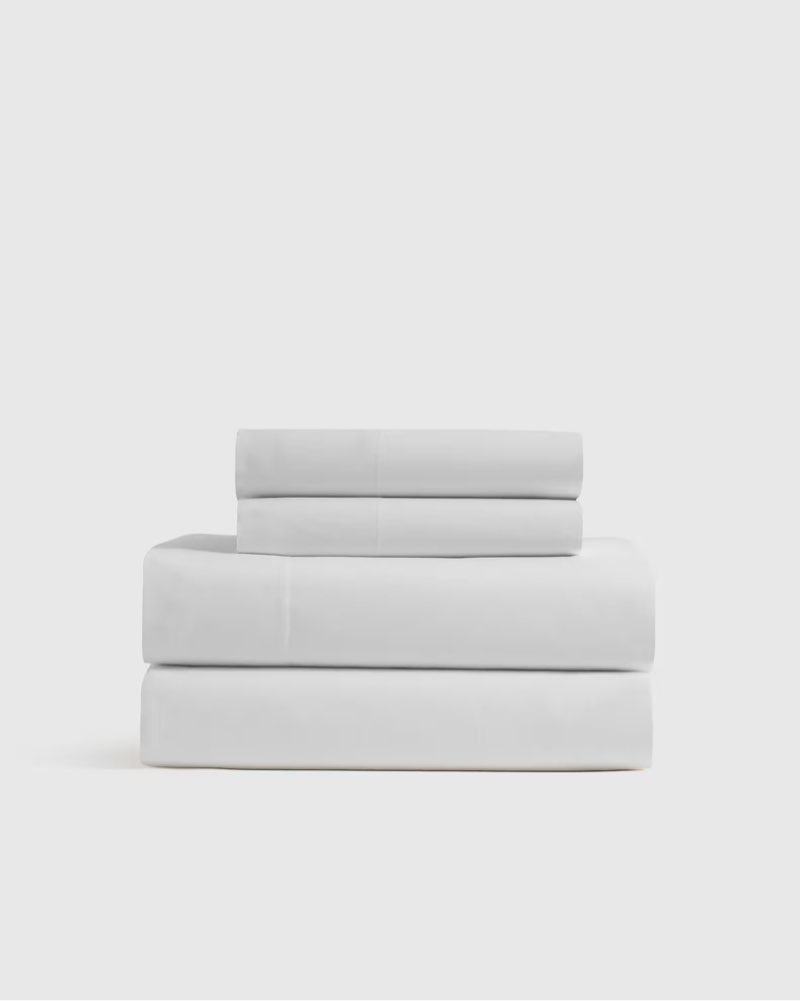 organic crisp percale sheet set full white