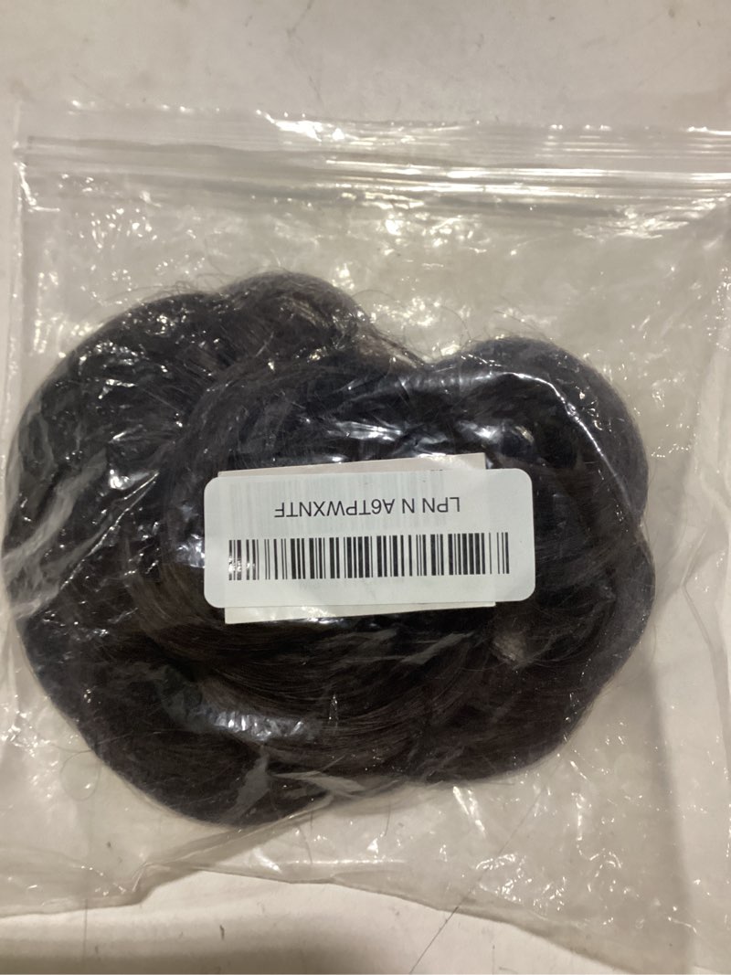 Condition photo showing New/Like New for 1PCS Messy Bun Hair Piece Messy Hair Bun Scrunchies for Women Wavy Curly Chignon Ponytail Hair Extensions Synthetic Thick Tousled Updo Bun (Dark Brown)