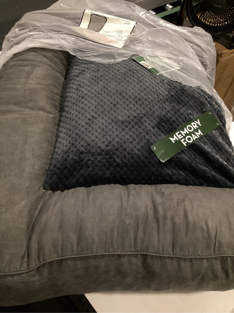 Condition photo showing Good Condition for american kennel club akc memory foam sofa pet bed, gray popcorn fur,x-large (akc-1882 gray) memory foam gray popcorn fur