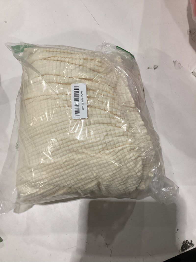 Condition photo showing Good Condition for Turquoize 2 Piece Chair Covers Armchair Slipcovers for Living Room Armchair Sofa Cover with Individual Cushion Covers Feature Jacquard Fabric (Chair, Porcelain) Armchair (1 Cushion) Porcelain