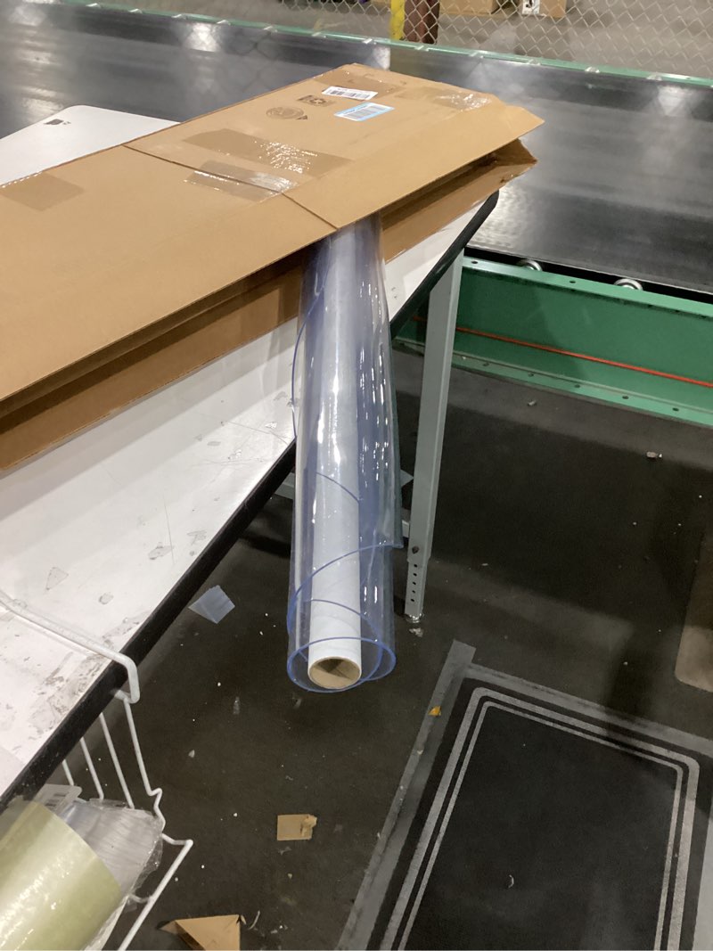 Condition photo showing Good Condition for LovePads Round Clear Table Cover Protector 39 Inch, 2mm Thick Table Protector for Dining Room, Waterproof Plastic Cover PVC Vinyl Tablecloth, Circle Tabletop Protective Pad for Furnture Surface 39" (Round) Clear 2mm