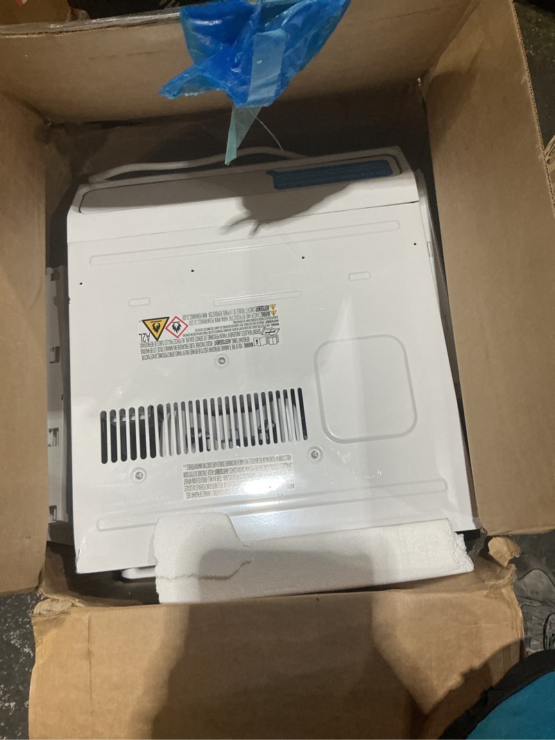 Condition photo showing As Is for keystone energy star 12,000 btu window mounted inverter air conditioner with supplemental heat, quiet high efficiency window ac unit with remote for apartment, medium-large rooms up to 550-sq.ft. 12000 btu heat/cool