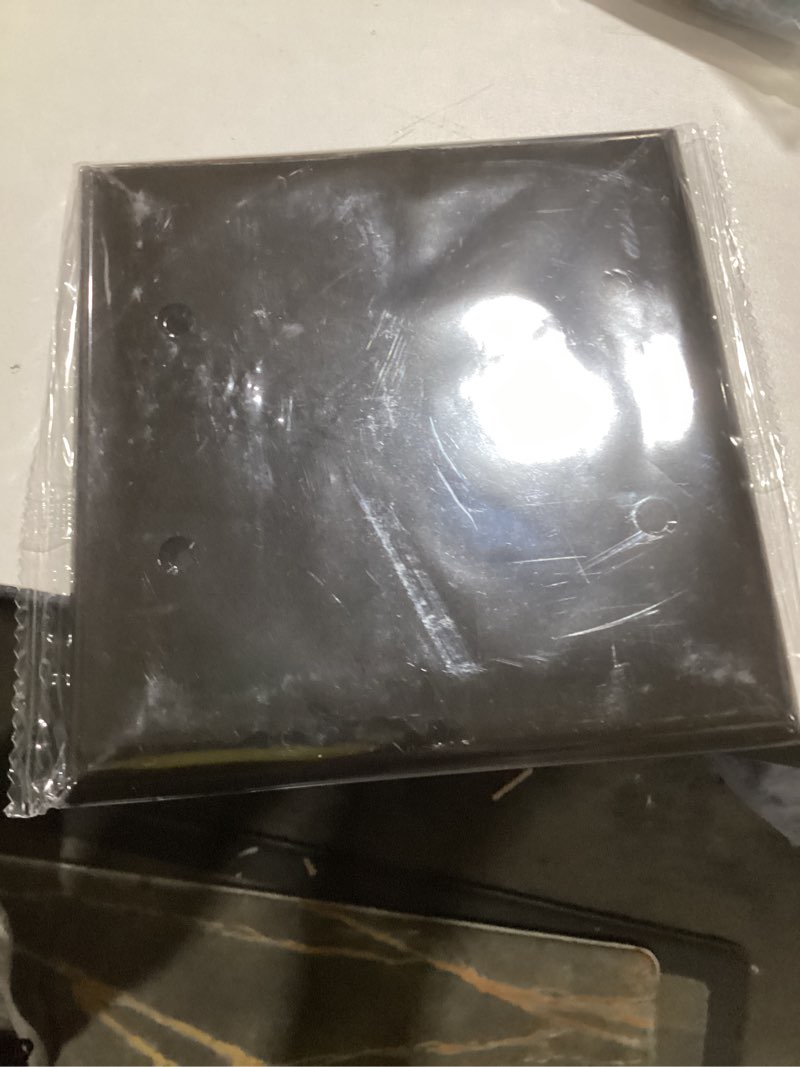 ENERLITES Double Blank Device Wall Plate, Gloss Finish, Mid-Size 2-Gang 4.88" x 4.92", Unbreakable P