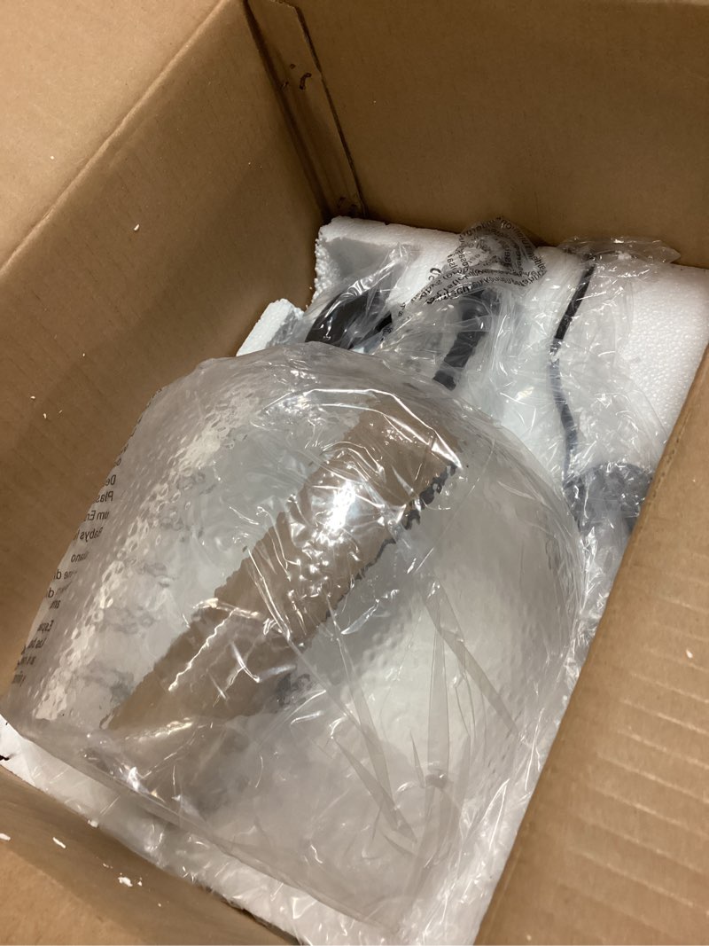 Condition photo showing Good Condition for Glass Pendant Light Modern Black 1 Light Single Dome Pendant Lighting Fixtures for Kitchen Island Dining Room Hallway, Wide 10 Inch, E26, UL Listed A-Black-Hammered